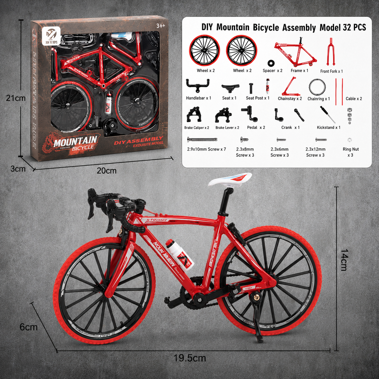 32 Piece DIY Alloy Bicycle Model Kit